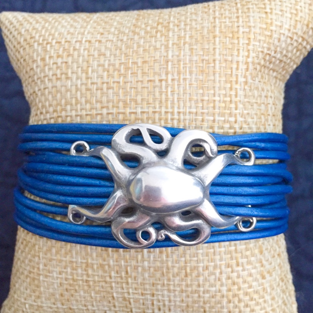 Octopus bracelet handmade Leather Magnetic clasp